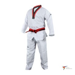 Adidas Adistart II WT taekwondo dobok z rdeče-črnim ovratnikom