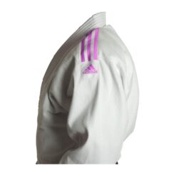 Judoanzug Club gi Adidas weiß mit rosa Streifen