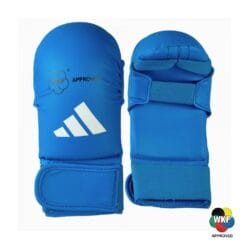 Adidas WKF karate gloves for kumite in blue