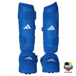 Adidas WKF karate shin and foot protectors and blue