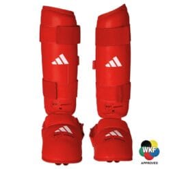 Adidas WKF karate shin and foot protectors red
