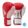 Kickboxing rokavice WAKO usnjene Adidas rdečo bele