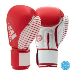 Kickboxing Wettkampfhandschuhe Leder WAKO, Adidas rot