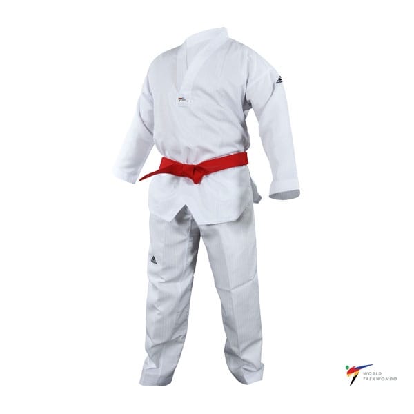 Taekwondo kimono WT Adidas Adistart II z belim ovratnikom