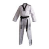 Taekwondo kimono WT Adidas Club 3 Stripes s črnim ovratnikom