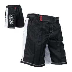 MMA shorts American style black with embroidered logo Pride 