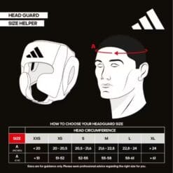 Adidas boxing headguard size chart