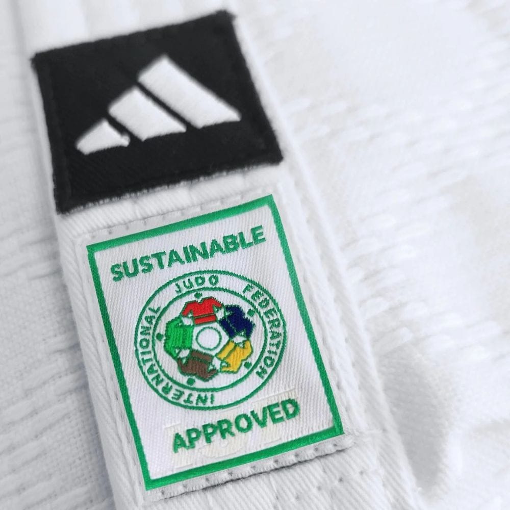 IJF judo kimono Adidas Champion III Green Label - bela različica