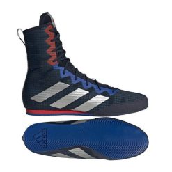 Boks copati Box Hog 4 Adidas črne z srebrnimi črtami