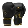 Boxing gloves Hybrid 80 Adidas, black with gold logo