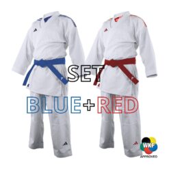 Karate kimono DNA Kumite Fighter SET Adidas, rdeča in modra kimona