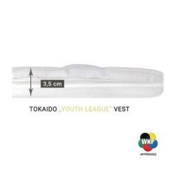 Prikaz debeline WKF karate ščitnika za telo Tokaido U14