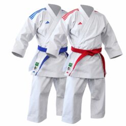 Karate kimono za kate Adidas Shori WKF set z rdečo in modro jakno ter enimi hlačami