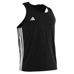 Črna boksarska majica Adidas brez rokavov za trening in tekmovanja