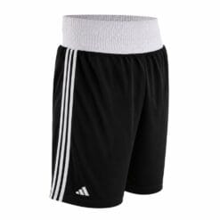 Črne boksarske hlače Adidas za boksarski trening in sparing s širokim elastičnim pasom