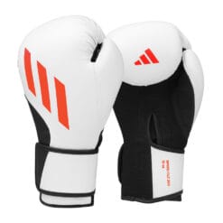White Adidas Speed Tilt 200 boxing gloves