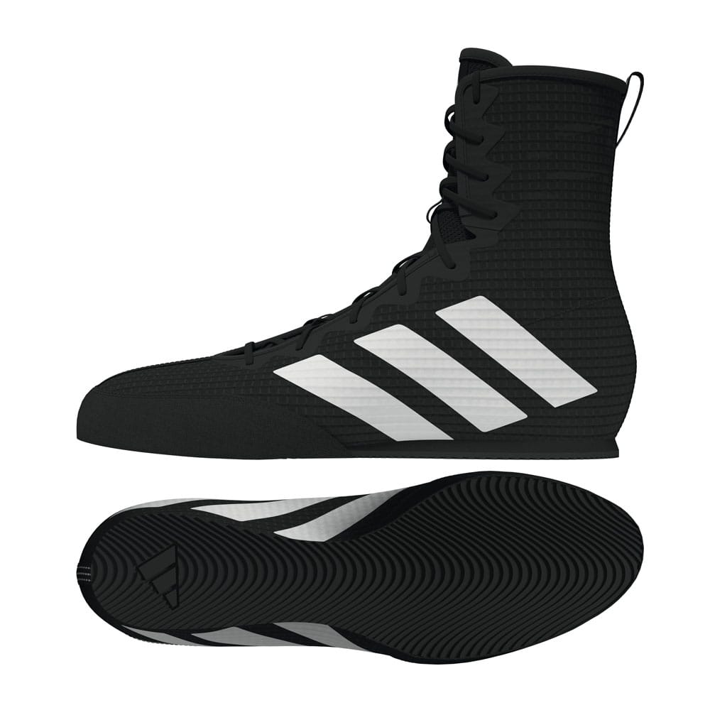 Schwarz-weiße Boxschuhe Adidas Box Hog 4