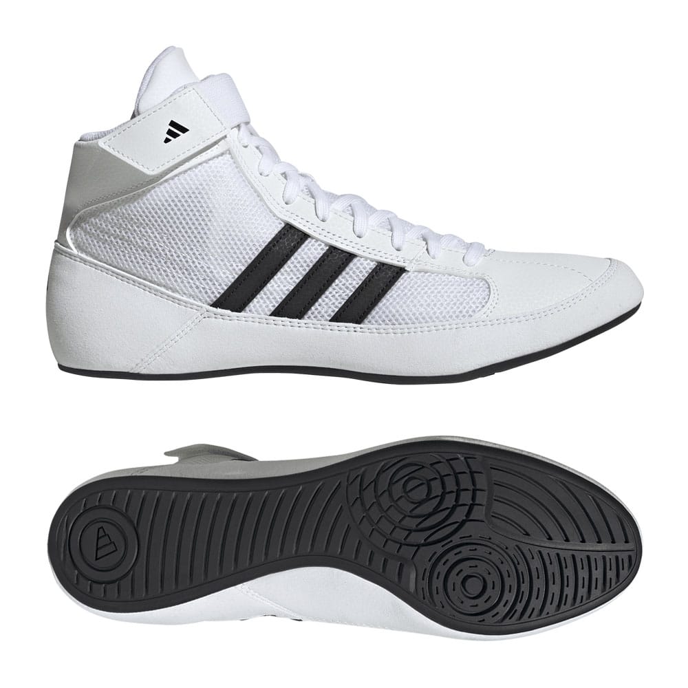 White Adidas Havoc wrestling shoes
