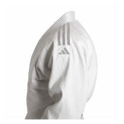 Judo kimono Club-gi Adidas bela-srebrne črte na ramenih