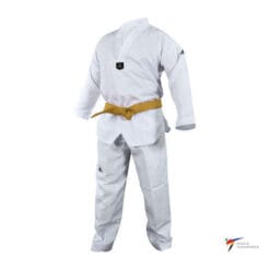 Taekwondo kimono WT Adidas Flash z belim V-ovratnikom