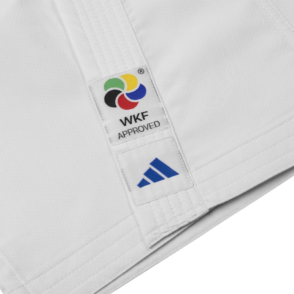 WKF Approved oznaka na modri Adidas Senko kumite jakni