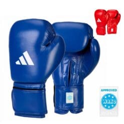 Usnjene WAKO kickboks rokavice Adidas v rdeči in modri barvi